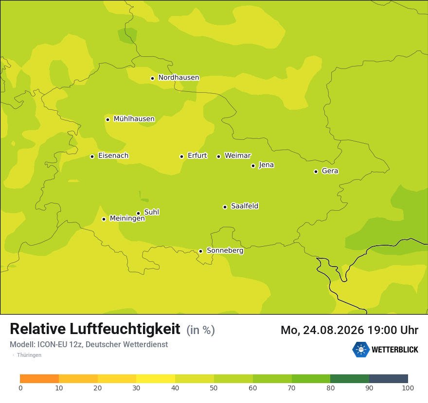 Modellkarte ICON-EU – relhum – th