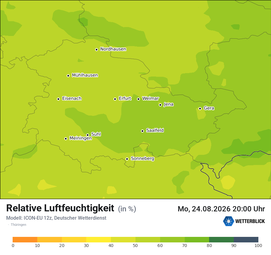 Modellkarte ICON-EU – relhum – th