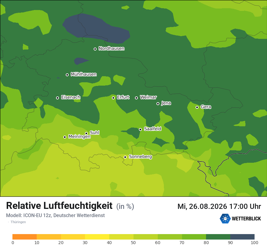 Modellkarte ICON-EU – relhum – th
