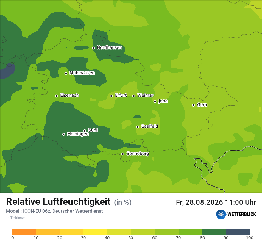 Modellkarte ICON-EU – relhum – th