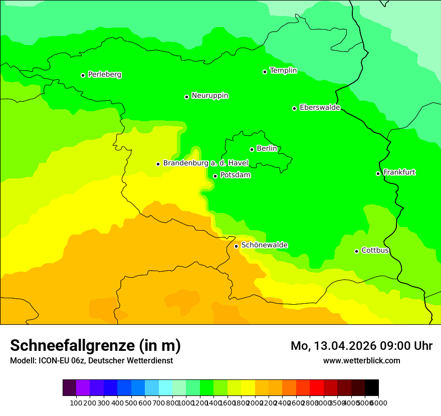 Modellkarte ICON-EU – snowlmt – bb