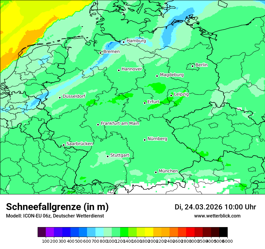 Modellkarte ICON-EU – snowlmt – deutschland