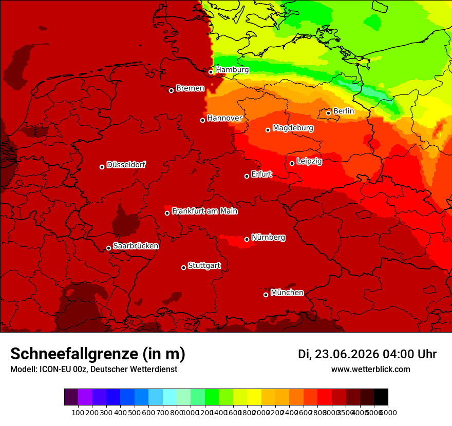 Modellkarte ICON-EU – snowlmt – deutschland