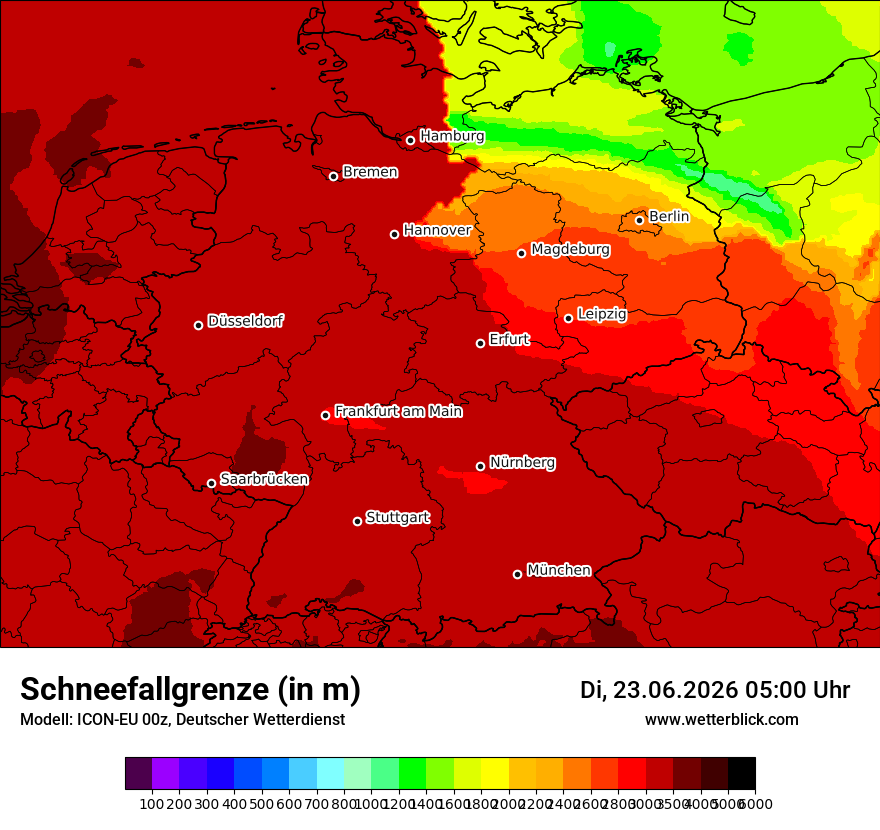 Modellkarte ICON-EU – snowlmt – deutschland
