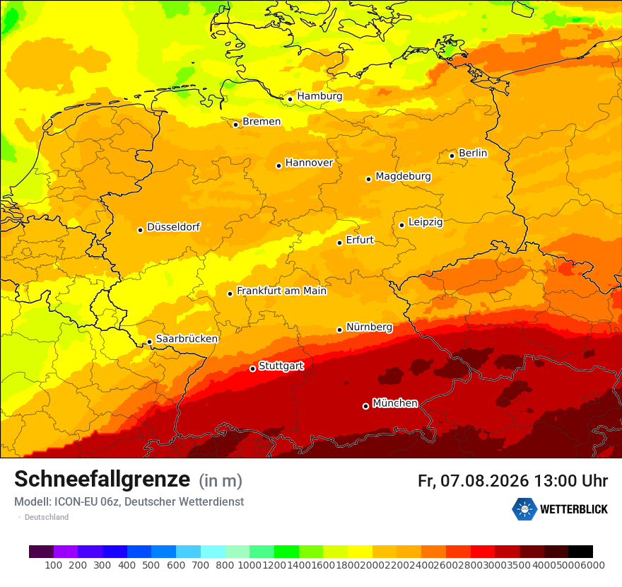 Modellkarte ICON-EU – snowlmt – deutschland