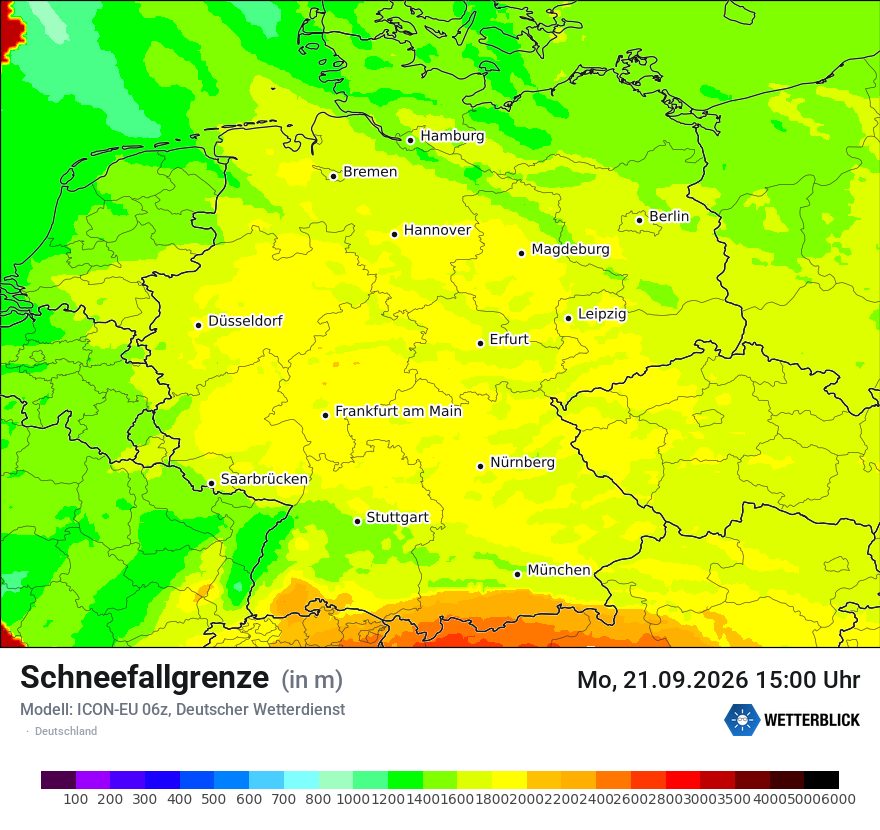 Modellkarte ICON-EU – snowlmt – deutschland