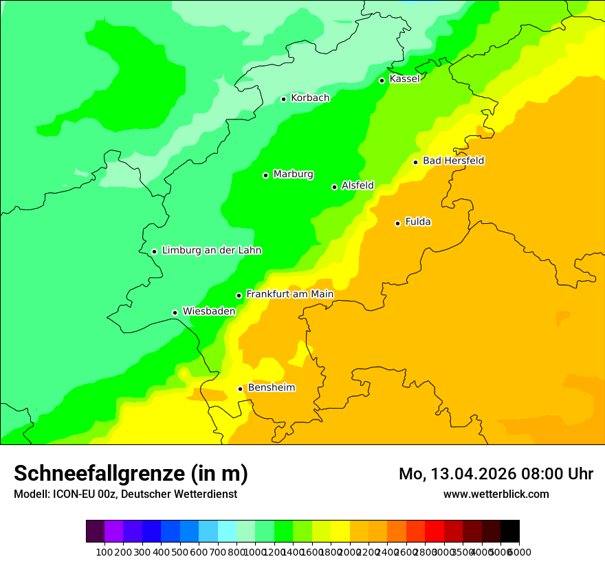 Modellkarte ICON-EU – snowlmt – he