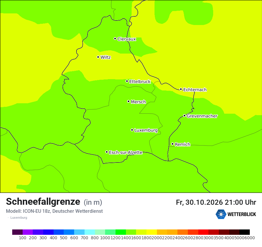 Modellkarte ICON-EU – snowlmt – luxemburg