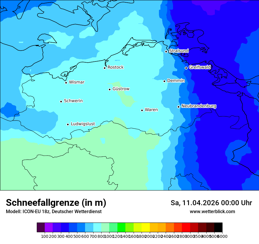Modellkarte ICON-EU – snowlmt – mv