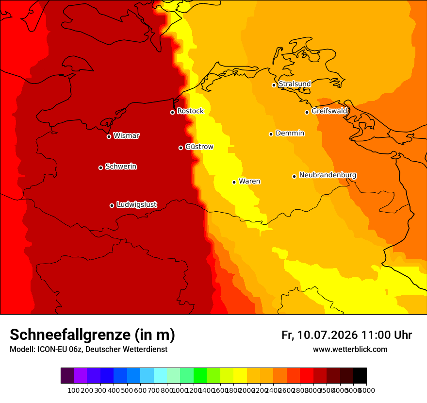 Modellkarte ICON-EU – snowlmt – mv