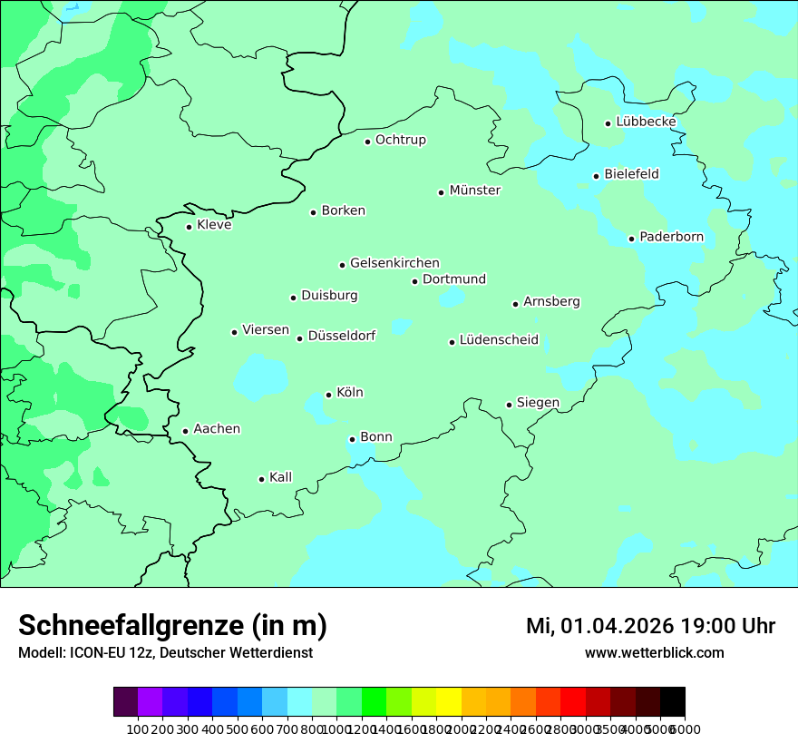 Modellkarte ICON-EU – snowlmt – nrw