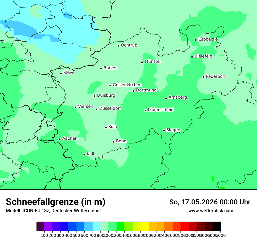 Modellkarte ICON-EU – snowlmt – nrw