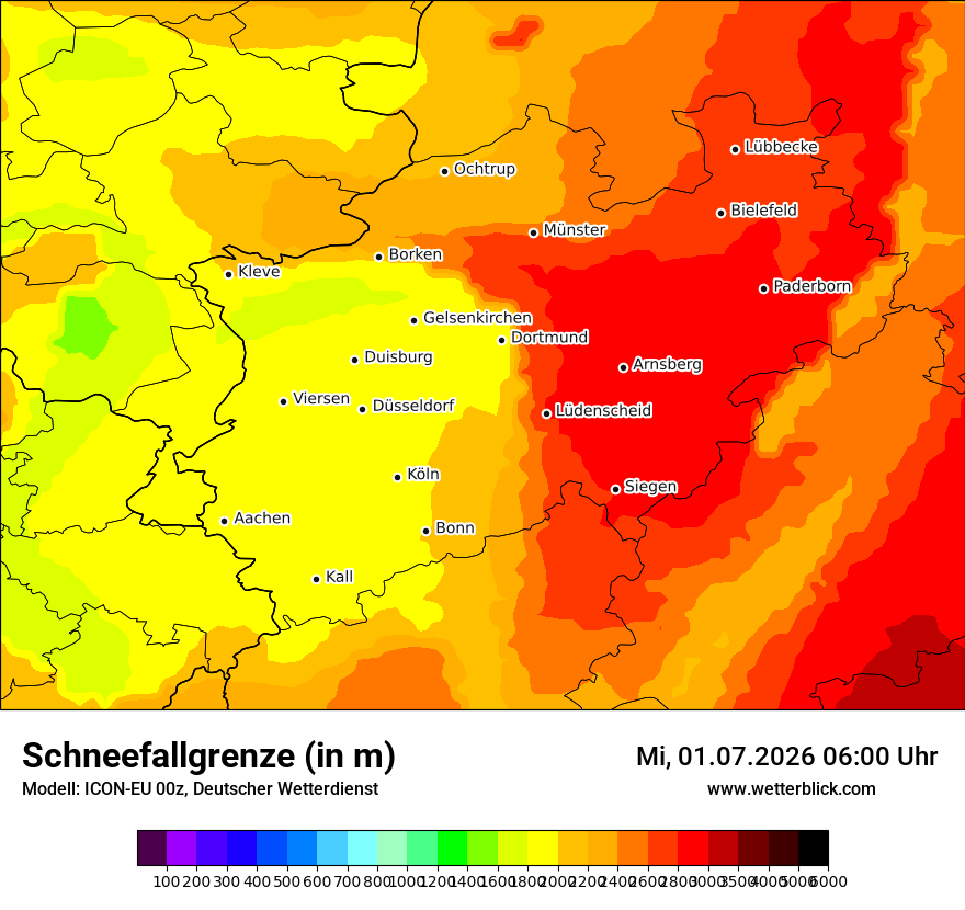 Modellkarte ICON-EU – snowlmt – nrw