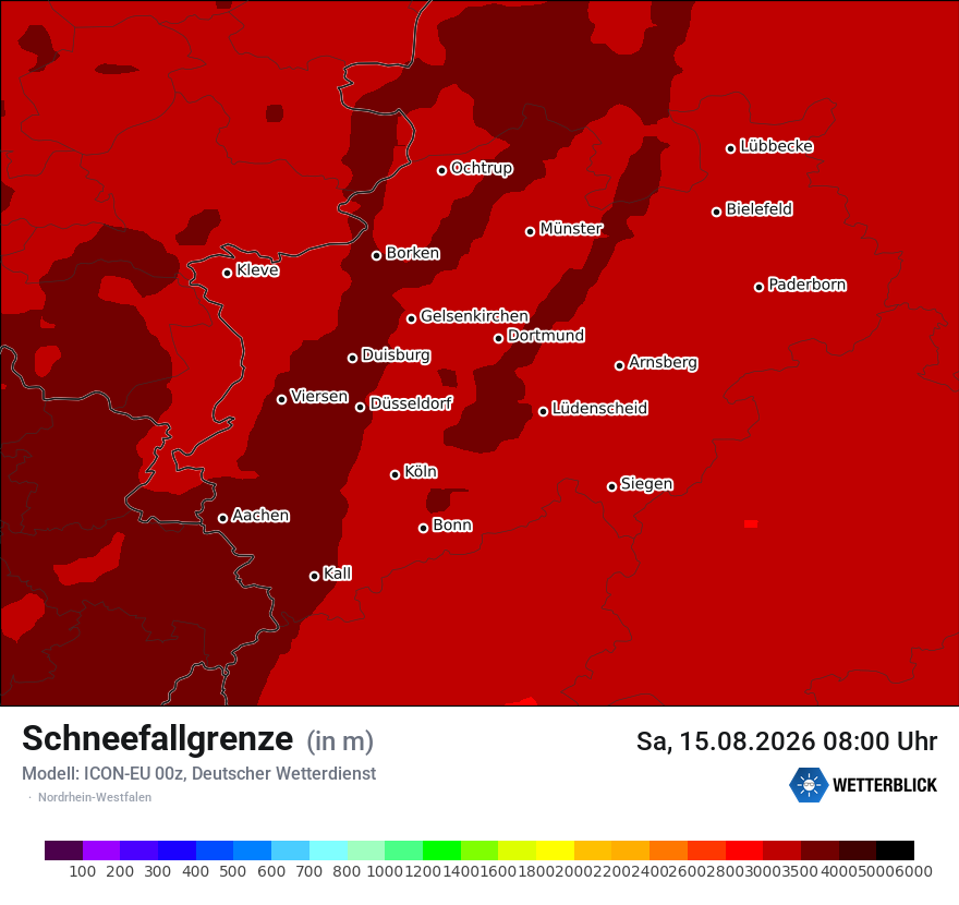 Modellkarte ICON-EU – snowlmt – nrw
