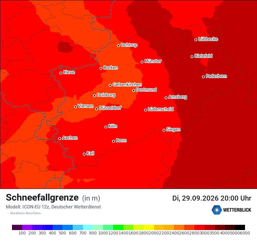 Modellkarte ICON-EU – snowlmt – nrw