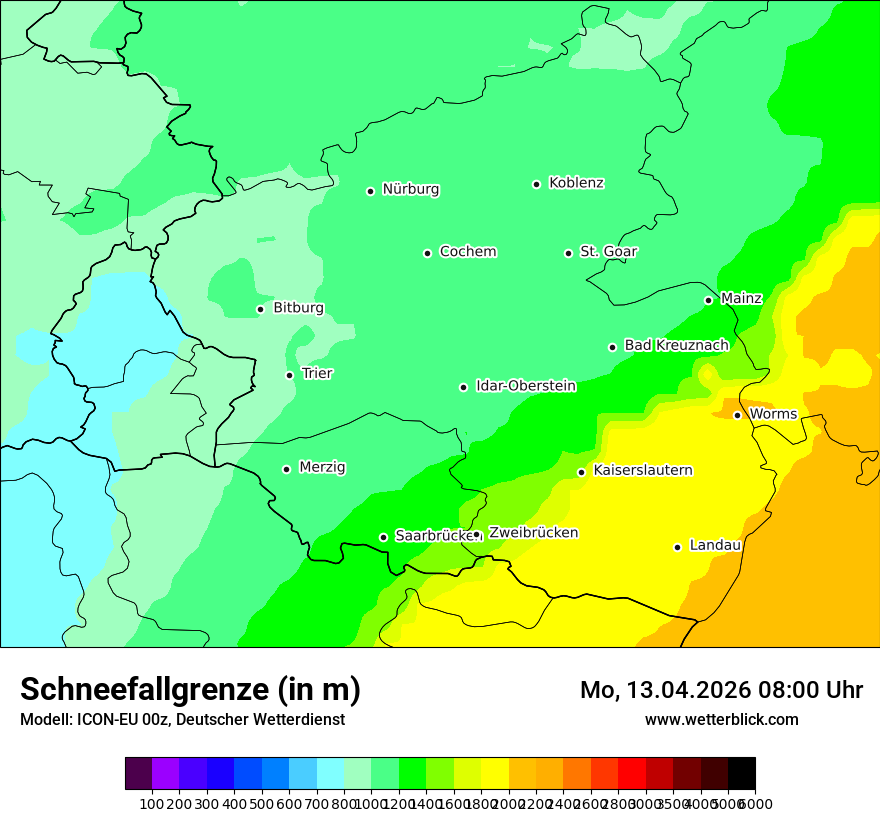Modellkarte ICON-EU – snowlmt – rp