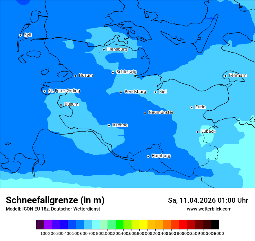 Modellkarte ICON-EU – snowlmt – sh