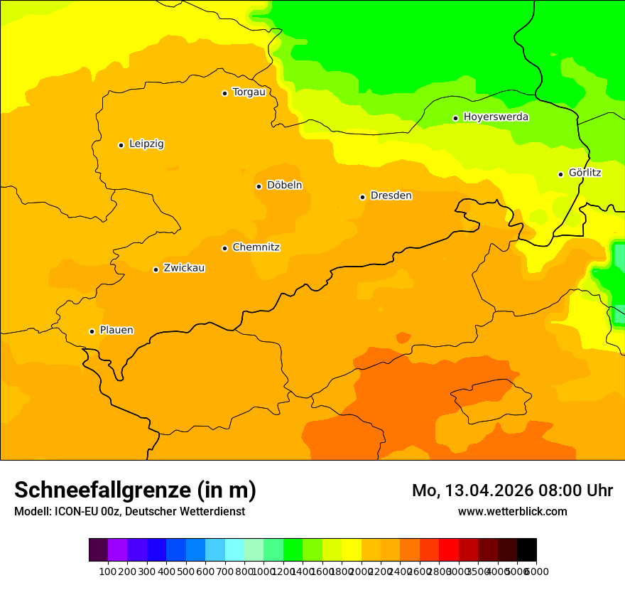 Modellkarte ICON-EU – snowlmt – sn