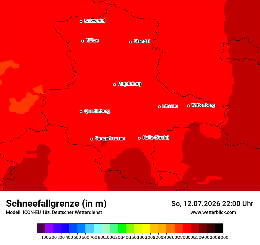 Modellkarte ICON-EU – snowlmt – st