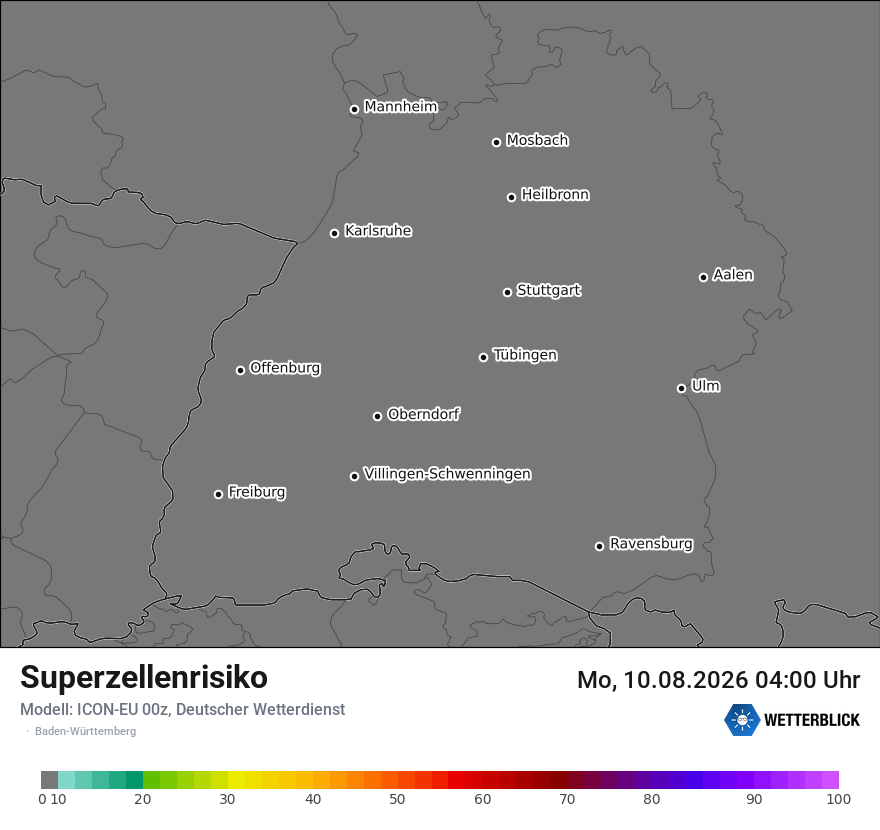 Modellkarte ICON-EU – superzellenrisiko – bw