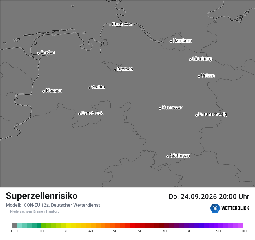 Modellkarte ICON-EU – superzellenrisiko – ni