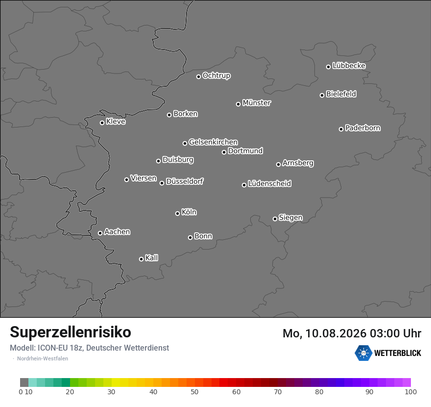 Modellkarte ICON-EU – superzellenrisiko – nrw