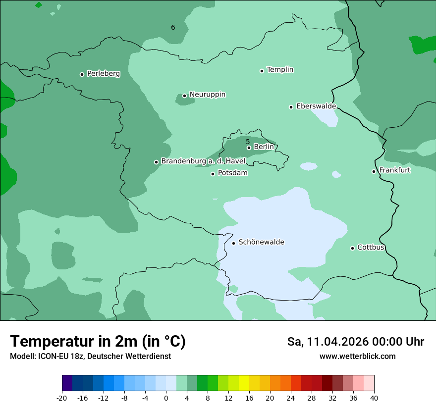 Modellkarte ICON-EU – t2m – bb