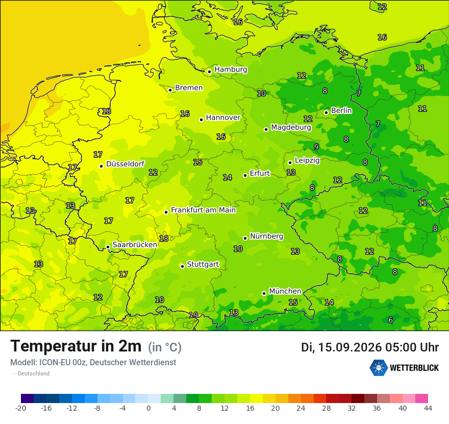 Modellkarte ICON-EU – t2m – deutschland