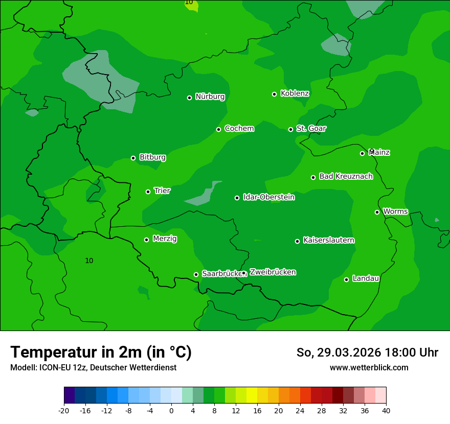 Modellkarte ICON-EU – t2m – rp