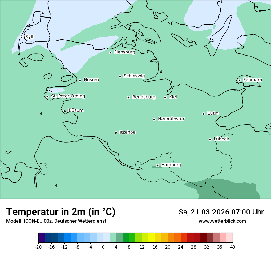 Modellkarte ICON-EU – t2m – sh