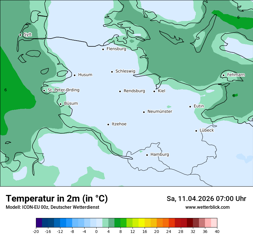 Modellkarte ICON-EU – t2m – sh