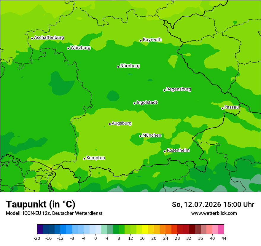 Modellkarte ICON-EU – td – by