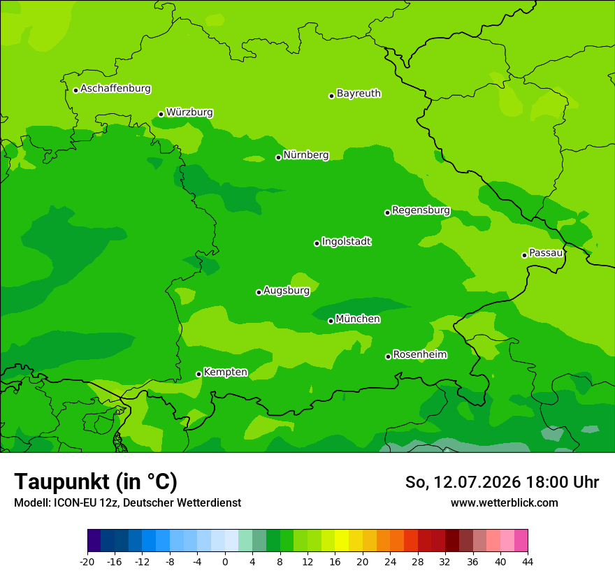 Modellkarte ICON-EU – td – by