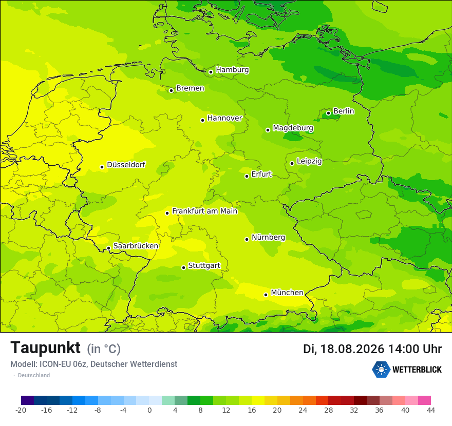 Modellkarte ICON-EU – td – deutschland