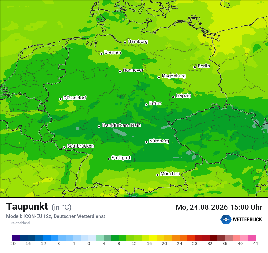 Modellkarte ICON-EU – td – deutschland