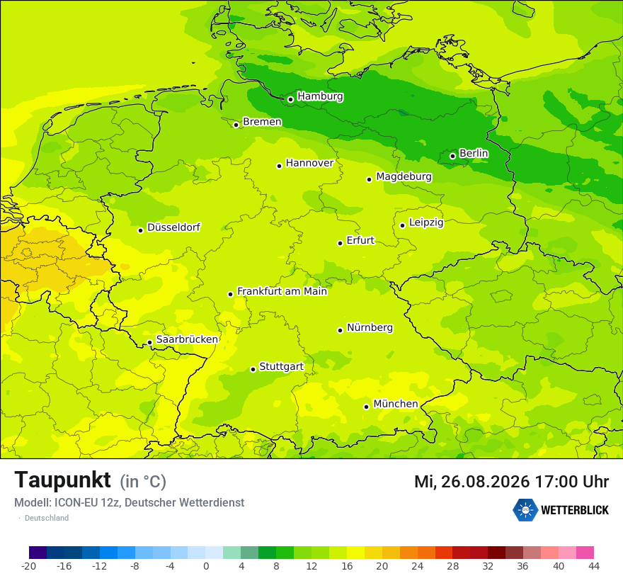Modellkarte ICON-EU – td – deutschland