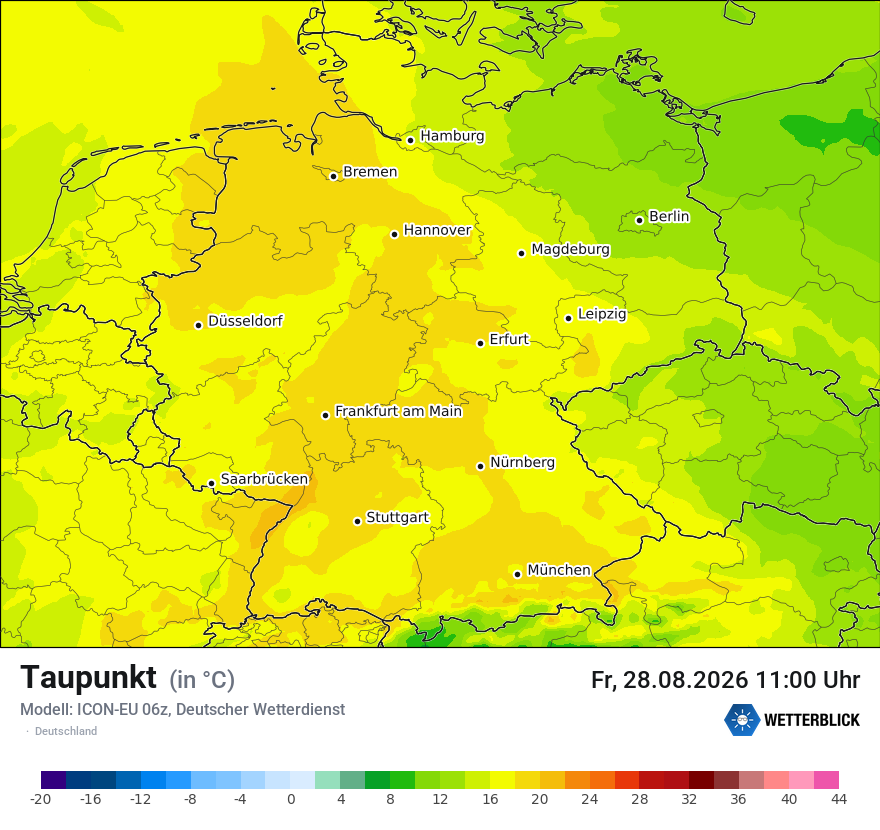 Modellkarte ICON-EU – td – deutschland