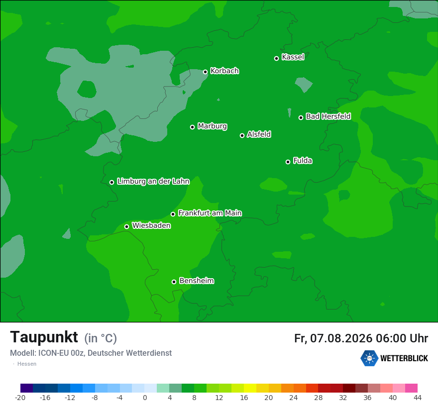 Modellkarte ICON-EU – td – he