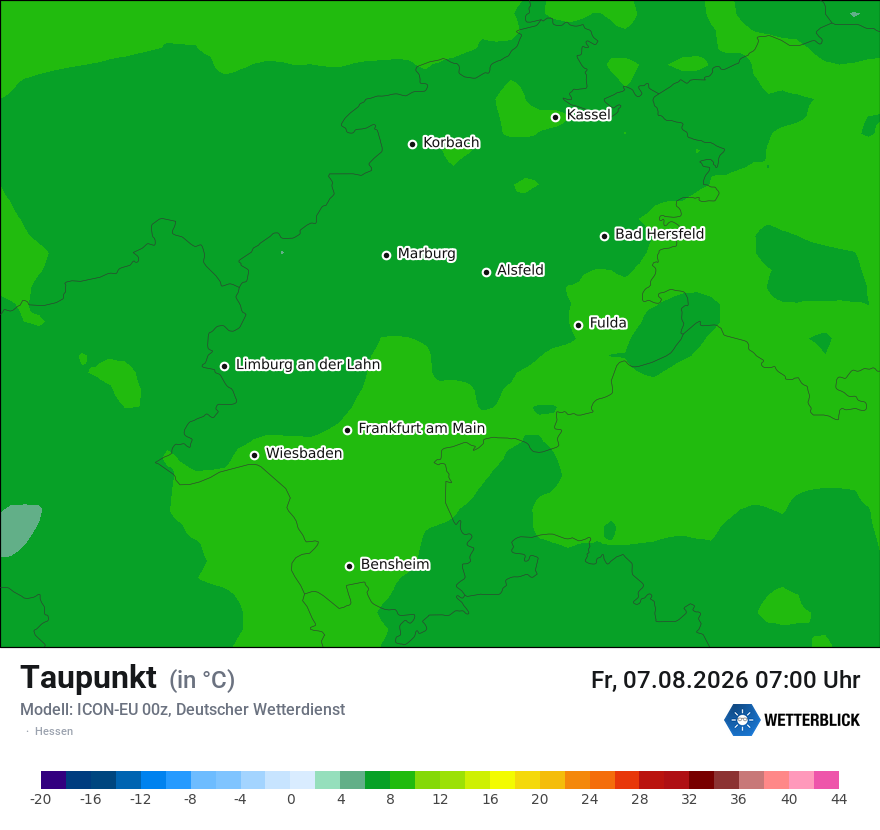 Modellkarte ICON-EU – td – he