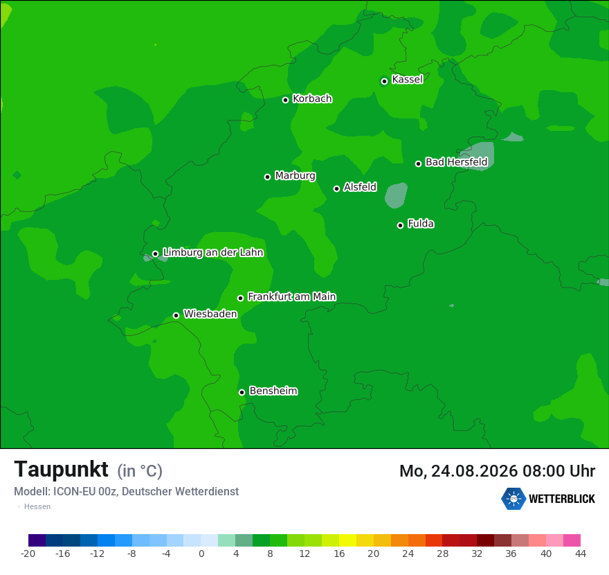 Modellkarte ICON-EU – td – he