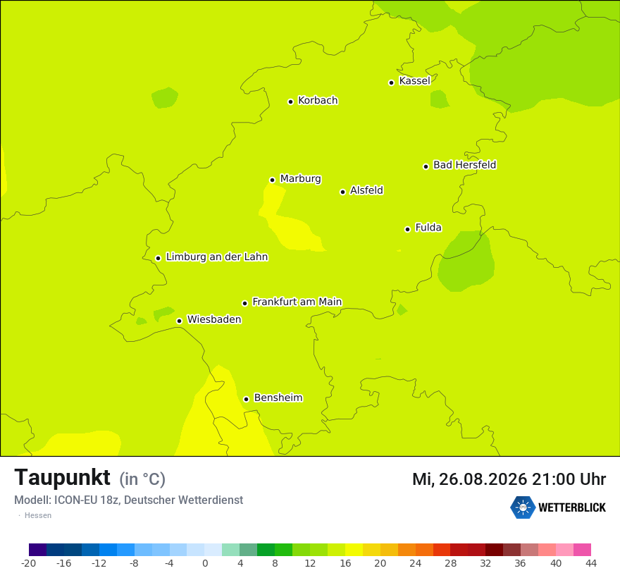 Modellkarte ICON-EU – td – he
