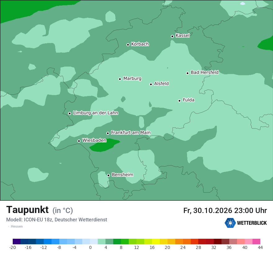 Modellkarte ICON-EU – td – he