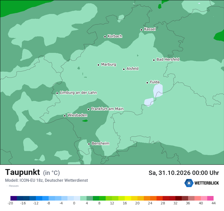 Modellkarte ICON-EU – td – he