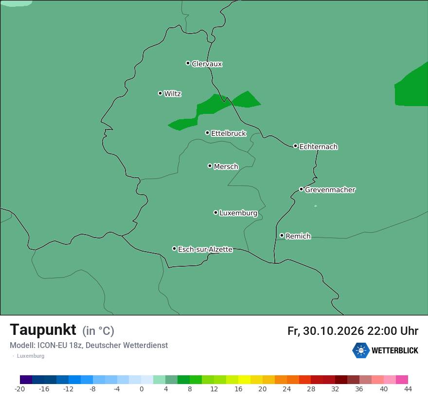 Modellkarte ICON-EU – td – luxemburg