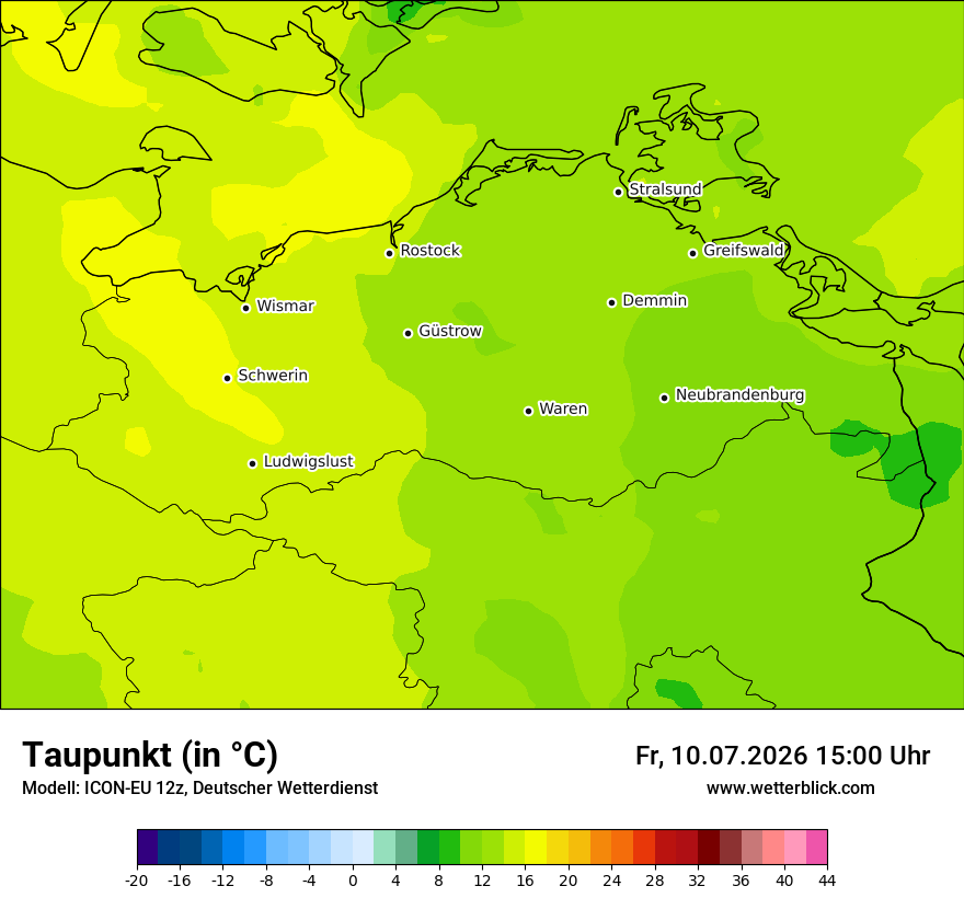 Modellkarte ICON-EU – td – mv