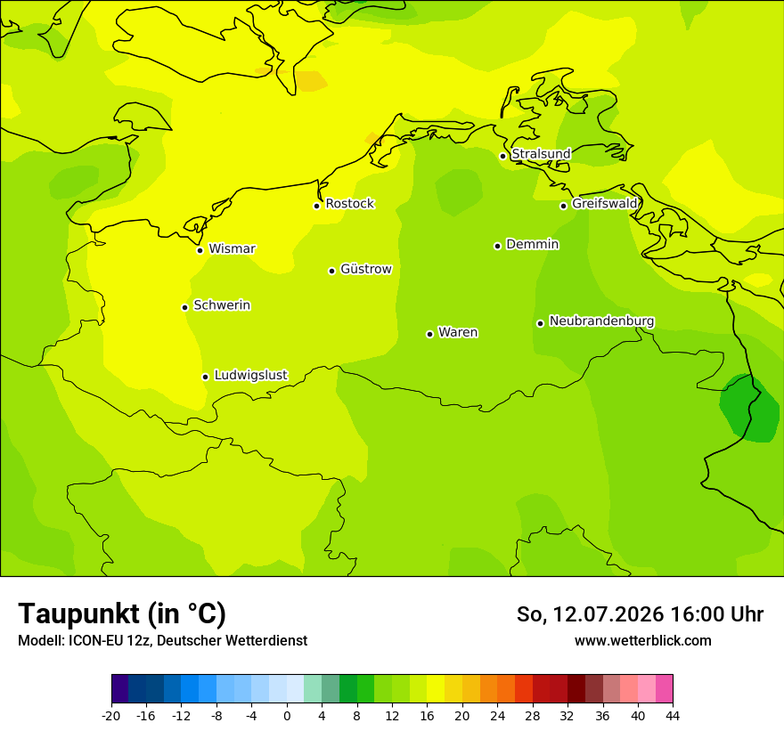 Modellkarte ICON-EU – td – mv