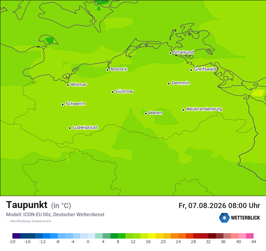 Modellkarte ICON-EU – td – mv