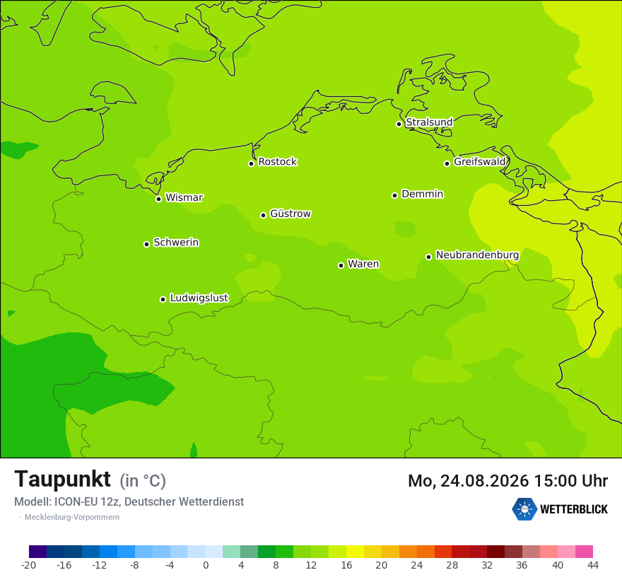 Modellkarte ICON-EU – td – mv