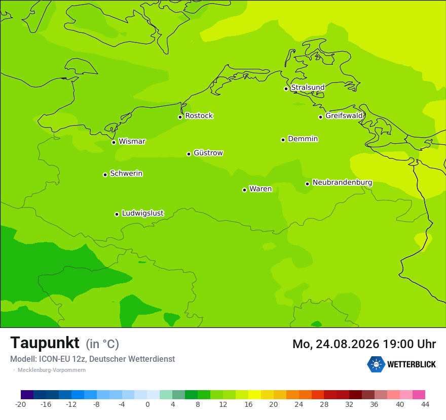 Modellkarte ICON-EU – td – mv