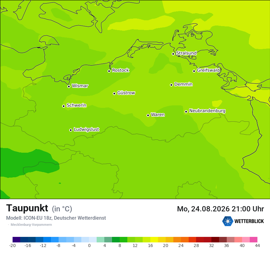 Modellkarte ICON-EU – td – mv